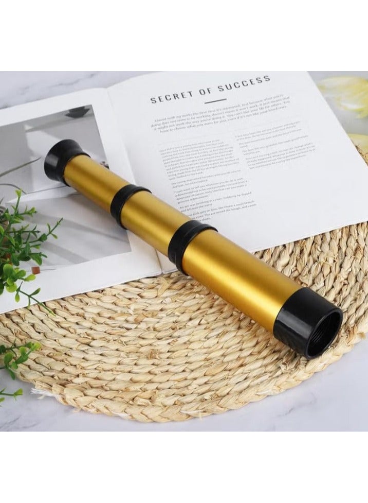 لعبة تلسكوب قراصنة أحادي العدسة للأطفال من فادكير، تلسكوب محمول بتصميم قابل للسحب للأولاد والبنات، ذهبي - Image 3